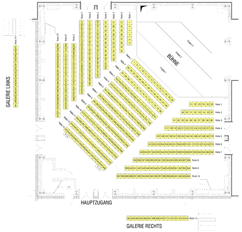 Bestuhlungsplan Großer Saal Variante A