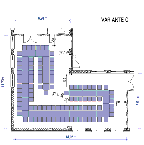 Bestuhlungsplan Kleiner Saal Variante C