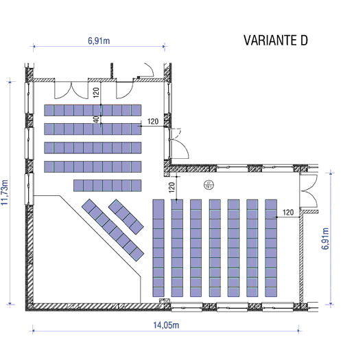 Bestuhlungsplan Kleiner Saal Variante D