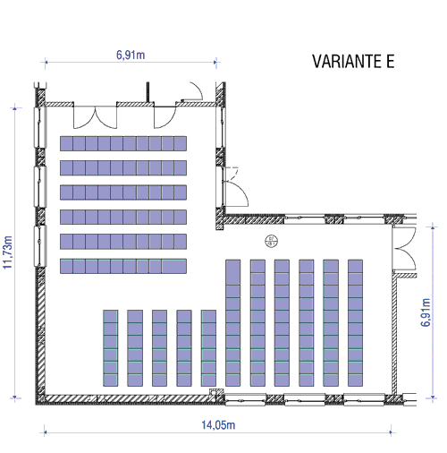 Bestuhlungsplan Kleiner Saal Variante E