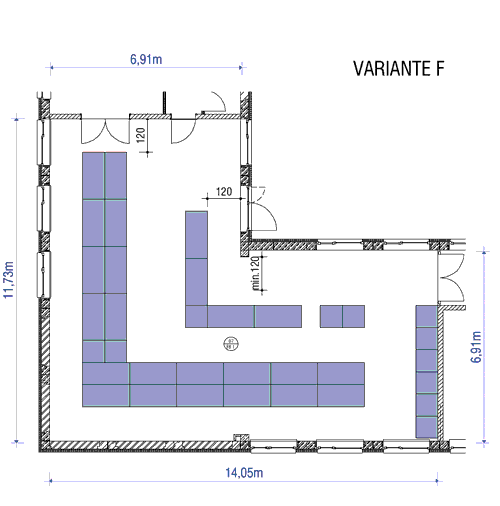 Bestuhlungsplan Kleiner Saal Variante F